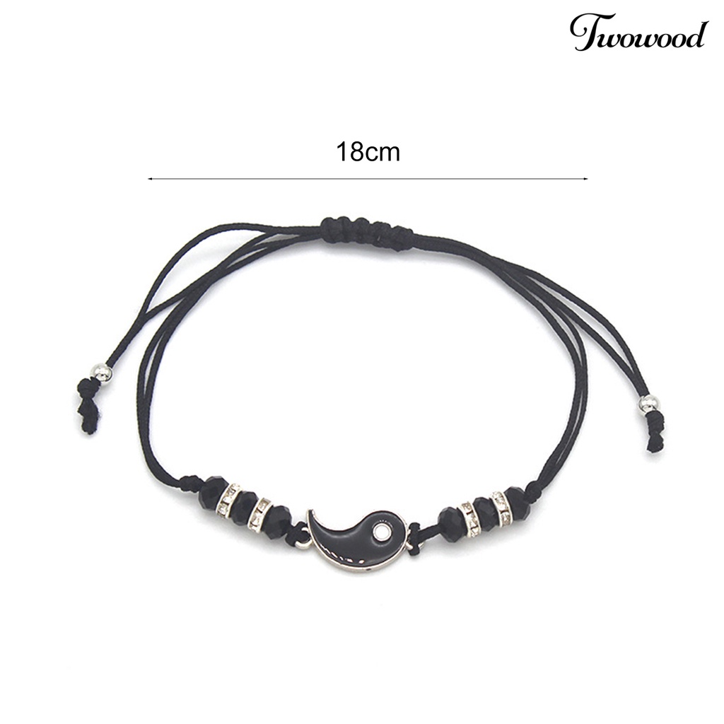 2pcs Gelang Liontin Adjustable Bahan Alloy Anti Karat Untuk Wanita