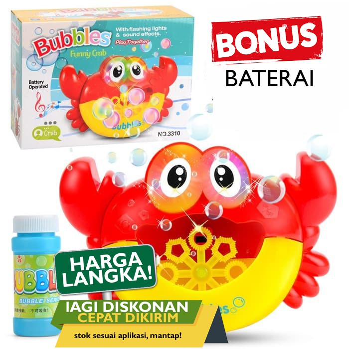  Mainan  Anak Mandi Pembuat Gelembung  Balon Otomatis  Crab 