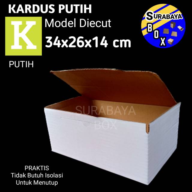 

KARDUS K PUTIH 34x26x14cm BOX DUS DOS KARTON BOX KOTAK SEPATU PACKING