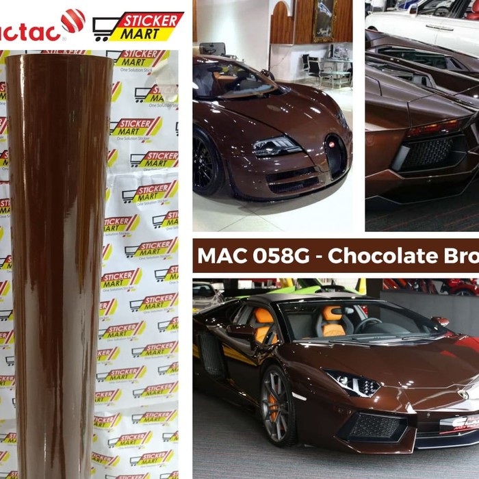 

Stiker Vinyl MACTAC warna Chocolate Brown Glossy alt.Oracal murah - Cokelat