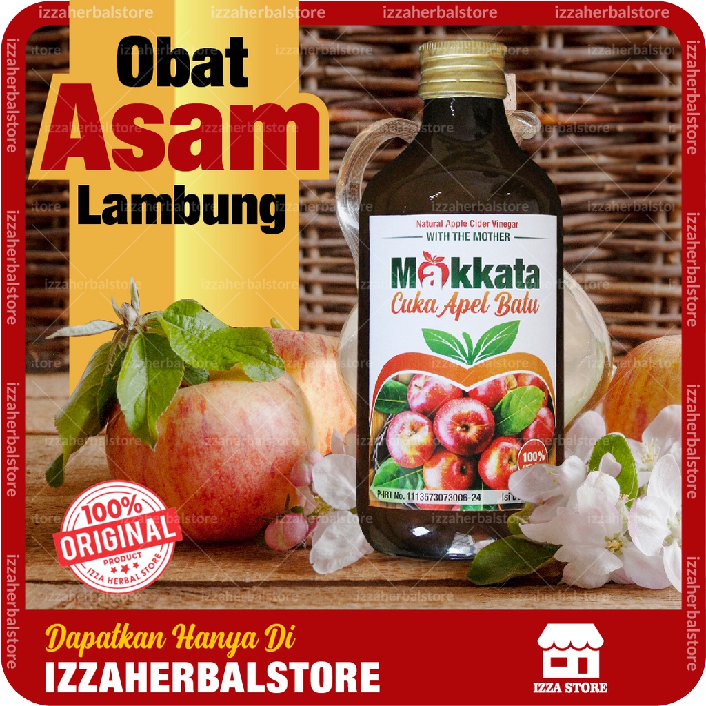 OBAT ASAM LAMBUNG Kronis Cuka Apel Batu Makkata Apple Cider Vinegar 100% APEL UTUH TERPERCAYA