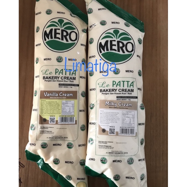 

Mero Le Patta Bakery Cream 1 kg isian roti donut vanilla, Caramel