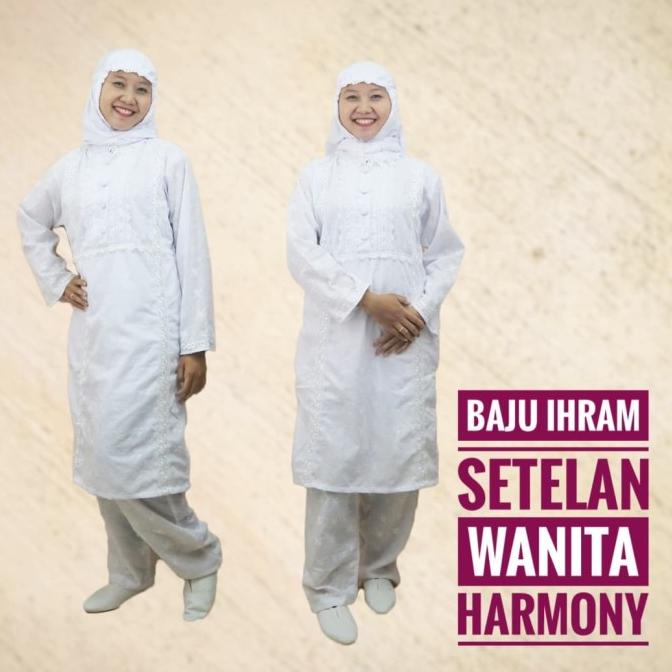 Setelan Baju Ihram Ihrom Wanita Harmony Katun Perlengkapan Haji Umroh