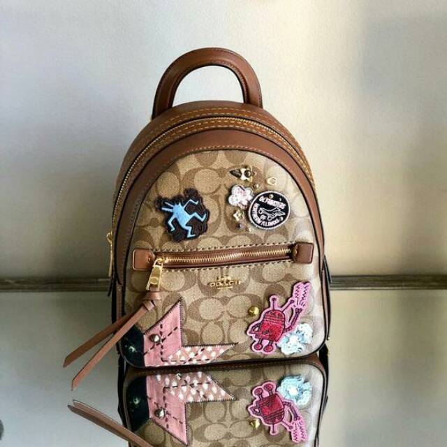 Coach Keith Haring Andi Backpack In Signature With Patches tas original asli authentic