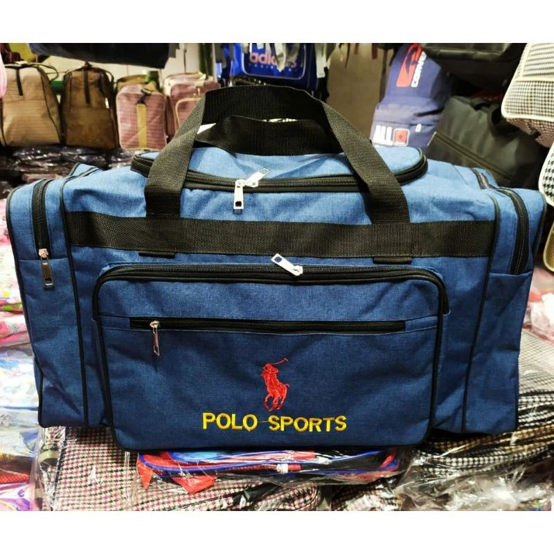 Tas pakaian Mudik Denim poloo sport travel bag multifungsi