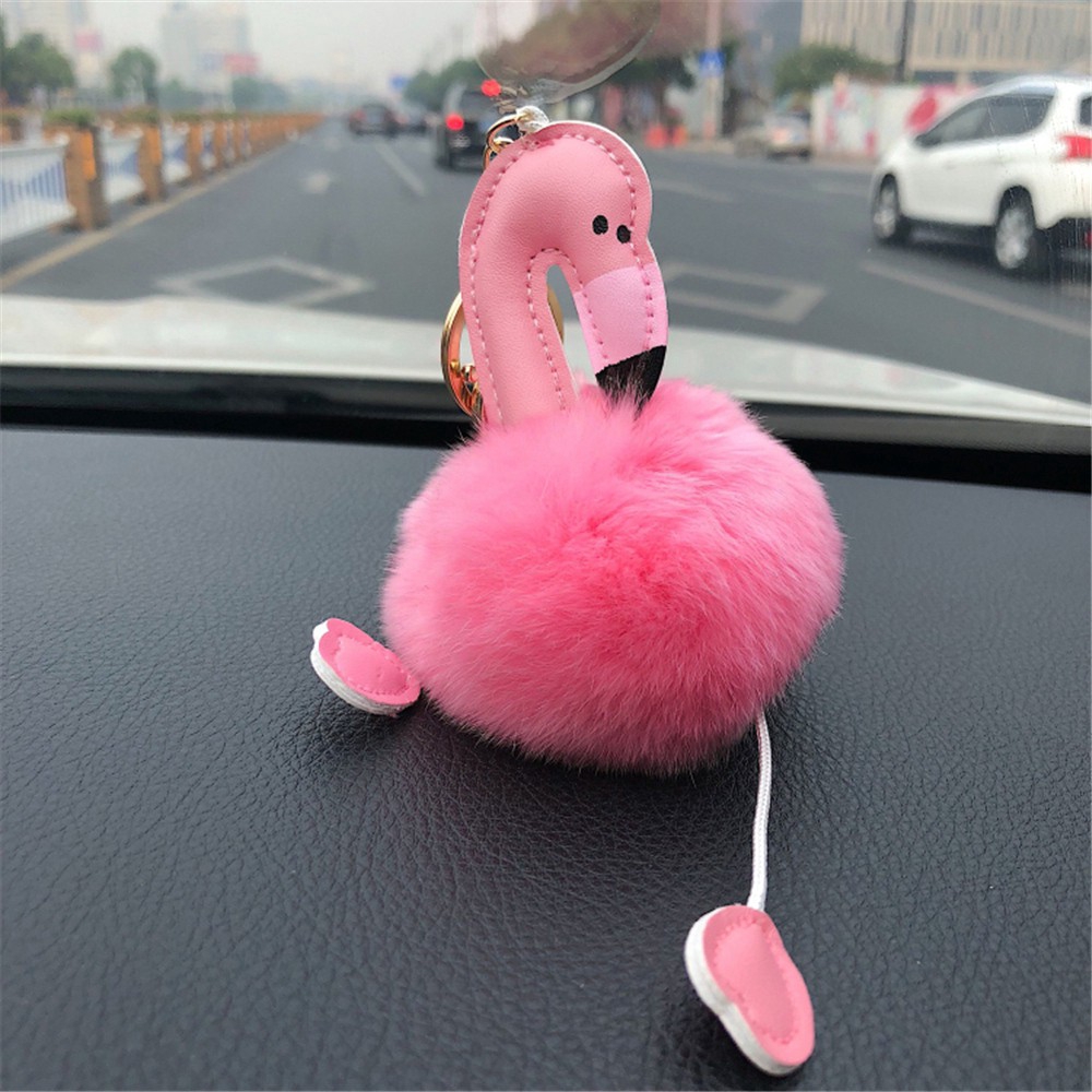 Gantungan Kunci Dengan Liontin Burung Flamingo Fluffy Ba Shopee