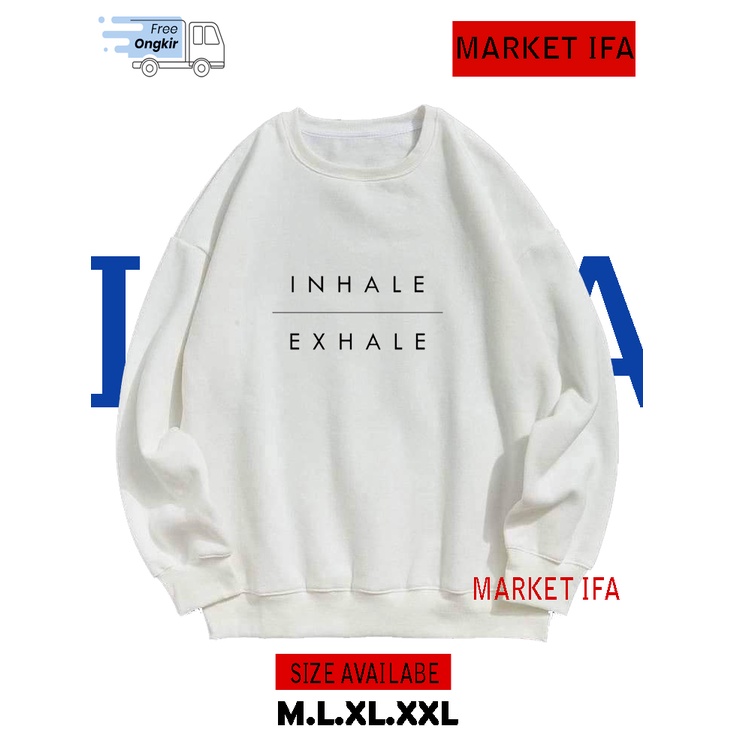 sweater crewneck distro switer pria dewasa keren simple bahan katun flecee tebal lengan panjang keki