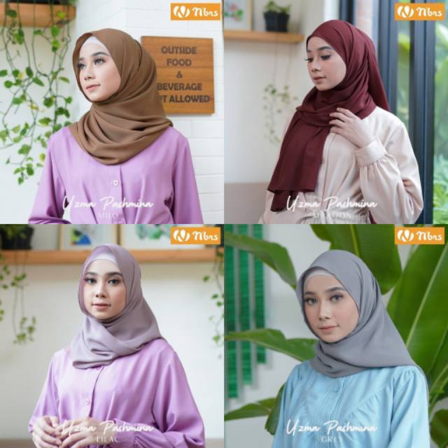 BISA COD - Uzma Pashmina Nibras Hijab Square Instan Jilbab Hijab Pashmina Polos