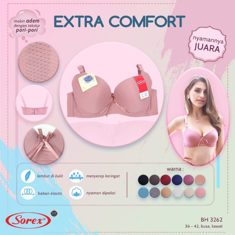 Bra EXTRA Comfort Sorex 3262 Busa Tipis kawat Cup Besar