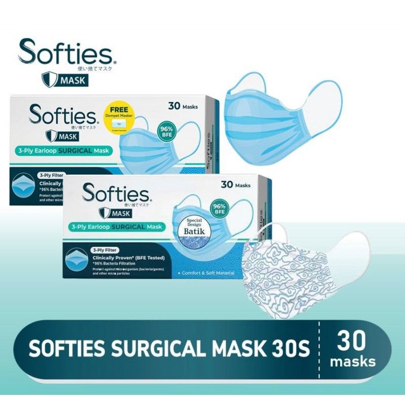 Masker MEDIS lbh aman Softies Surgical Batik Medis Batik MASKER SENSI LIMITED EDIITION