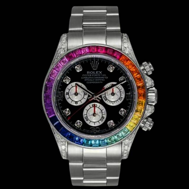 Jam tangan pria analog ROLEX DAYTONA DIAMOND 377