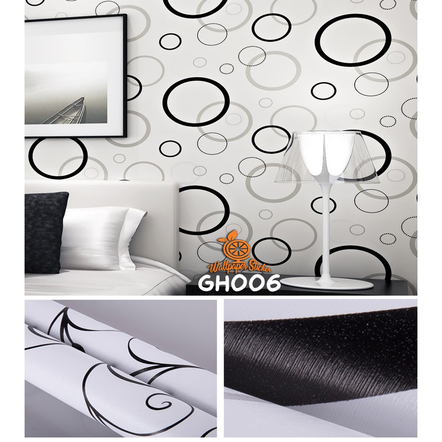 Wallpaper stiker dinding dekorasi hiasan dinding dekorasi dinding ruangan ukuran 9meter motif bulat