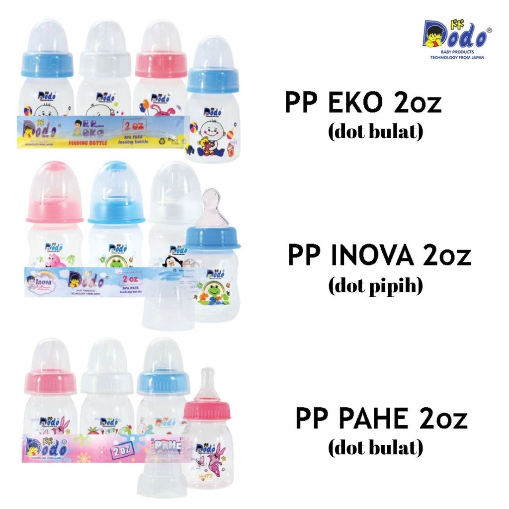 BOTOL SUSU DODO 2oz 60ml, 4oz 120ml, 8oz 250ml / botol susu pp Dodo / botol susu