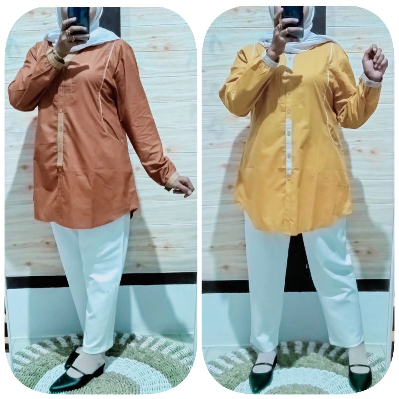 kemejaKatunWanita/KemejaTunik/KemejaWanitaJumbo/KemejaPolos