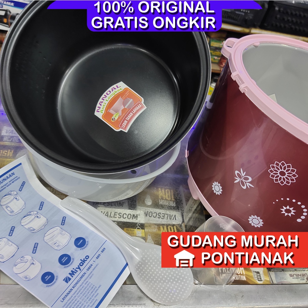 Ricecooker Miyako MCM 18 BH 18bh magicom mejikom anti lengket panci tahan / anti gores berlian hitam