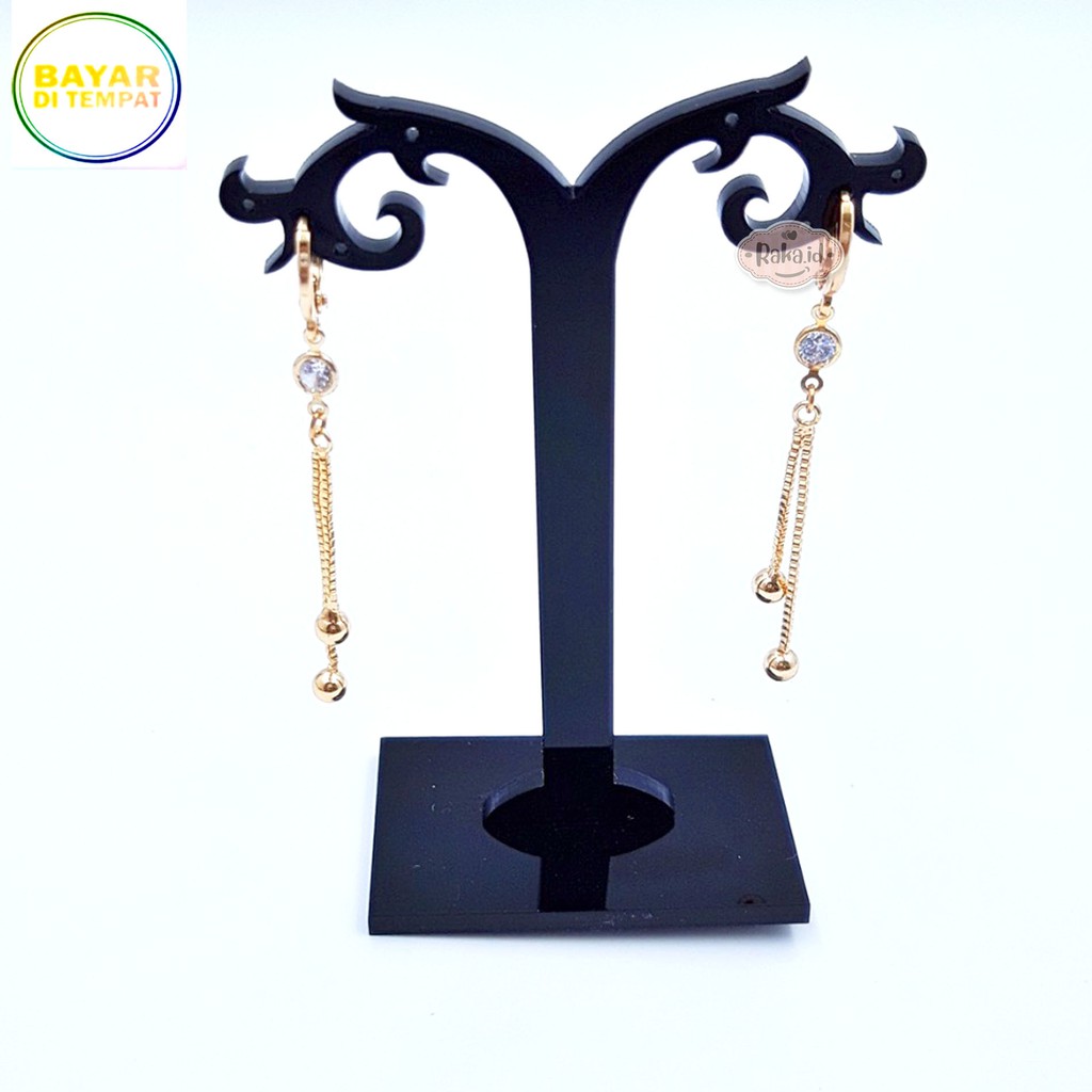 RAKA Acc - Anting Clip / Klip Mata Bulat List Italy Perhiasan Aksesoris Wanita 546