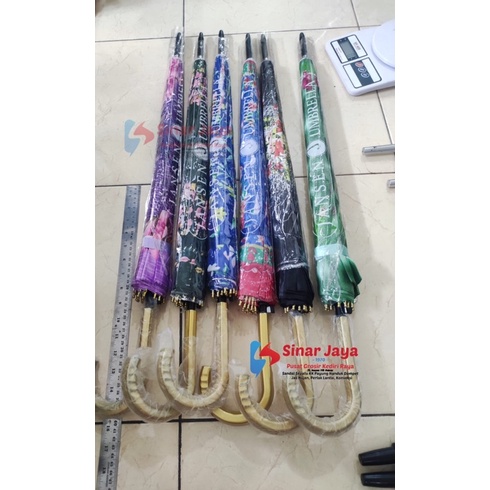 Payung 16 jari saten motif kembang