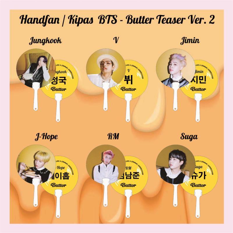 Kipas BTS - Butter | Kipas BTS | Handfan BTS | Handfan K-POP | Kipas K-POP | BTS Fankit K-POP