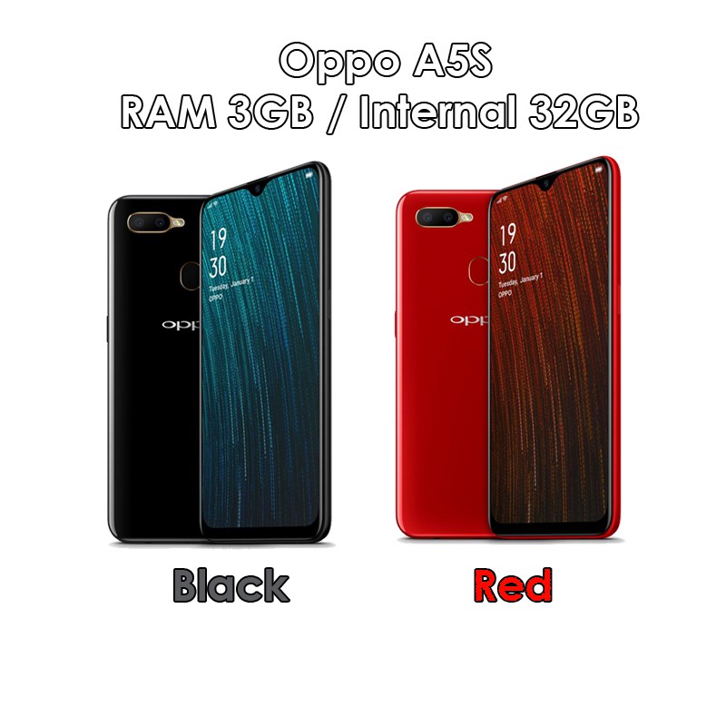 Oppo A5S - 3GB 32GB (3/32) - Red/Black - Baru NEW - Resmi