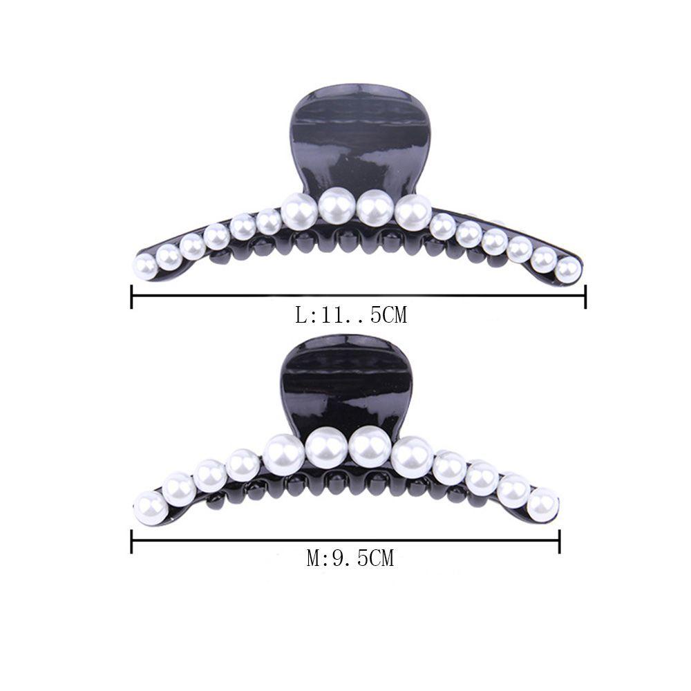 AUGUSTINA Pearl Hair Claw Wanita Korea Aksesoris Rambut Disk Rambut Elegent Plastik Grab Clips