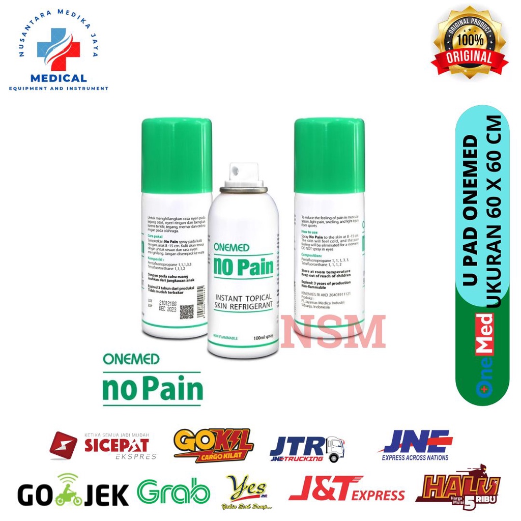 OneMed No Pain Spray Skin Refrigerant 100ml Semprotan Pereda Nyeri Otot Kram