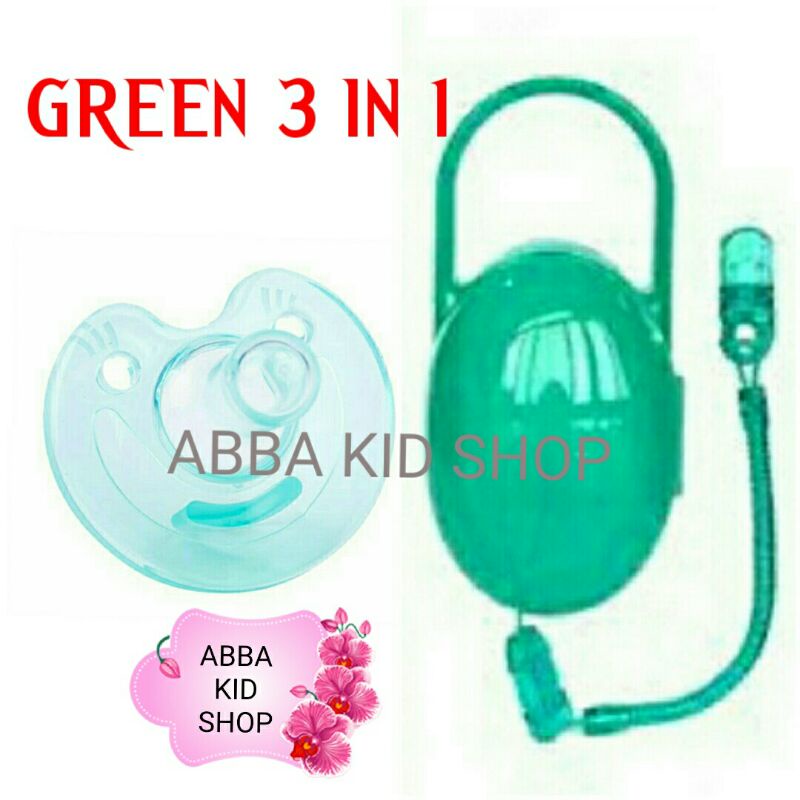 Dot Bayi Empeng Bayi Silikon 3 in 1 set orthodontics bpa free Dot Empeng Bayi Silikon with box and chain-3