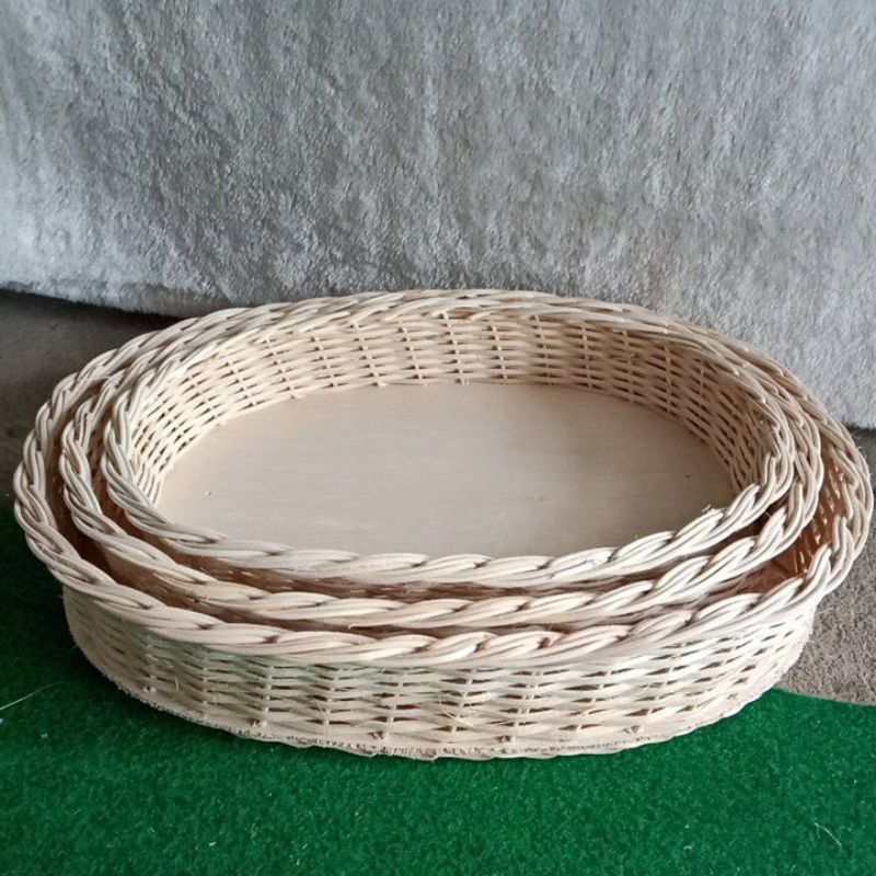 1set isi 3 Keranjang rotan halus bentuk lonjong Shopee 1set isi 3 Keranjang rotan halus bentuk lonjong Shopee