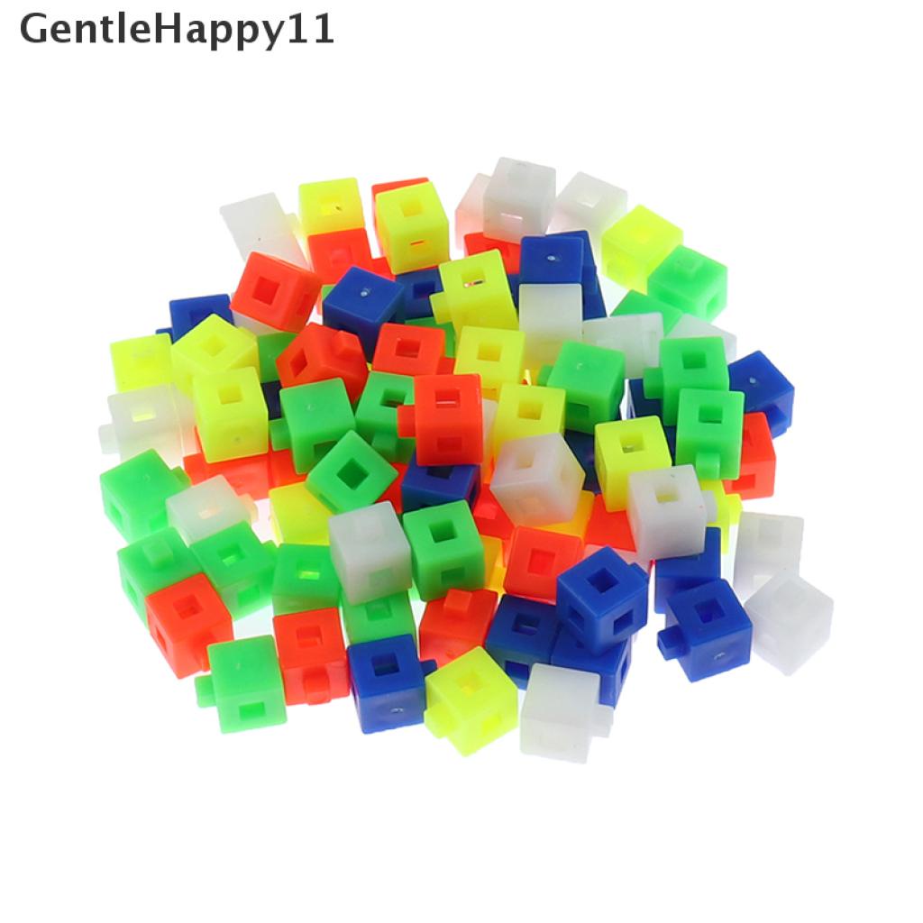 Gentlehappy 100Pcs / Set Mainan Edukasi Kubus Interlocking Untuk Anak Belajar Berhitung