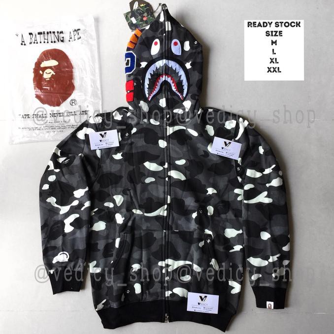 black and camo bape hoodie