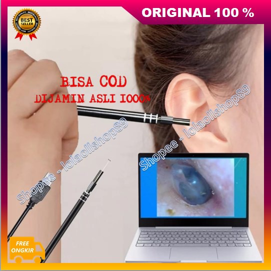 [BISA COD] Pembersih Telinga Kamera Endoscope Untuk Korek Kuping 3 in 1 100% ORIGINAL