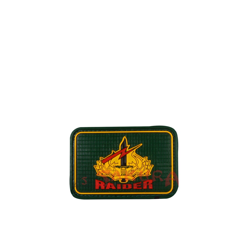 patch rubber perekat velcro raider hijau