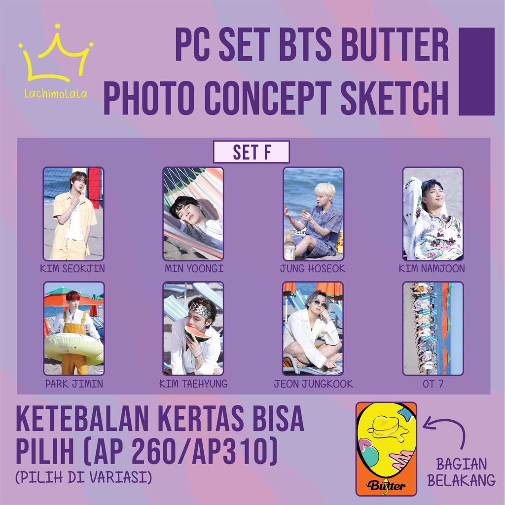 PHOTOCARD SET BTS BUTTER PHOTO CONCEPT SKETCH