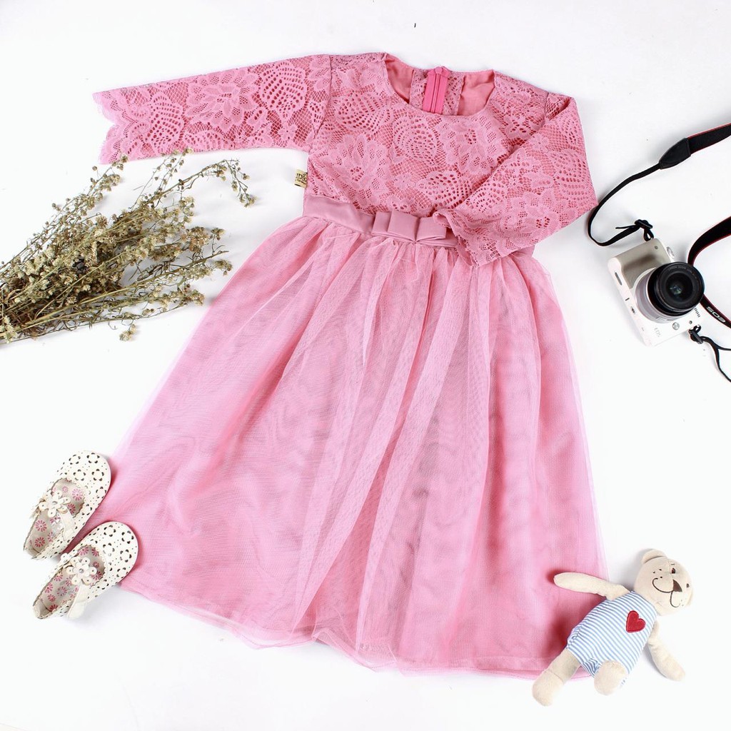 ELENA DRESS, dress anak, dress brokat anak, dress tutu, rok tutu