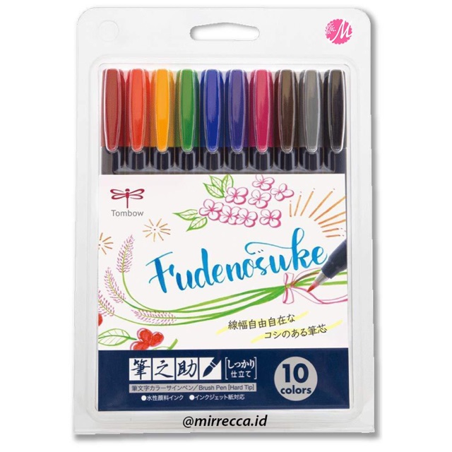 

SET 10 WARNA HARD TIP TOMBOW FUDENOSUKE COLORS BRUSH PEN ALAT SENI KALIGRAFI ART