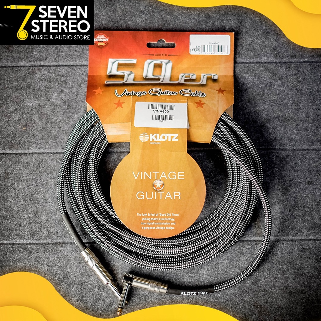 KLOTZ VINA 600 VINTAGE GUITAR CABLE 6 M