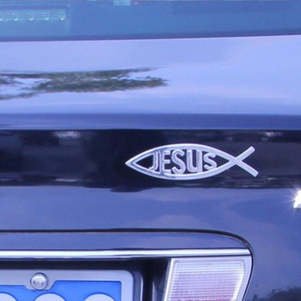 Stiker Mobil TOP New Hiasan Lucu Logo Simbol Ikan Yesus