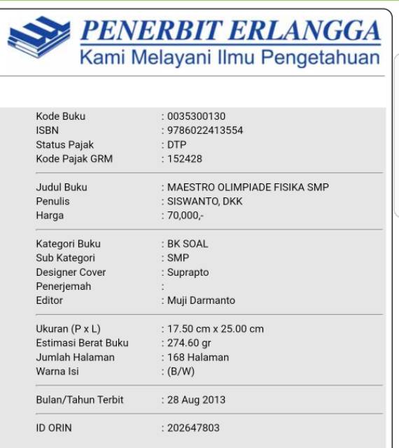 Buku Maestro Olimpiade Fisika Smp Shopee Indonesia