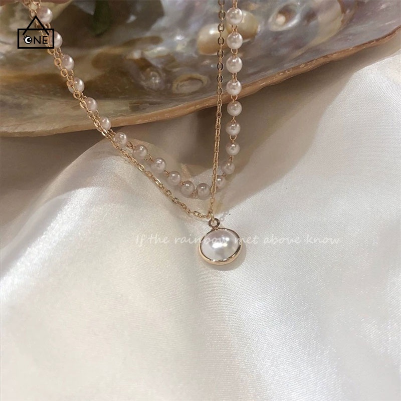 COD Fashion Korea Wanita Temperamen Manis Gelang Aksesoris Perhiasan Gelang Mutiara Ganda  A one