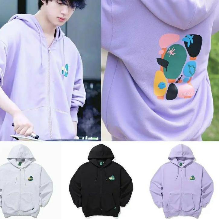 bqk-72 Jaket Hoodie BTS Jin style In The Soop 2 Logo depan + sablon besar belakang EKC-66