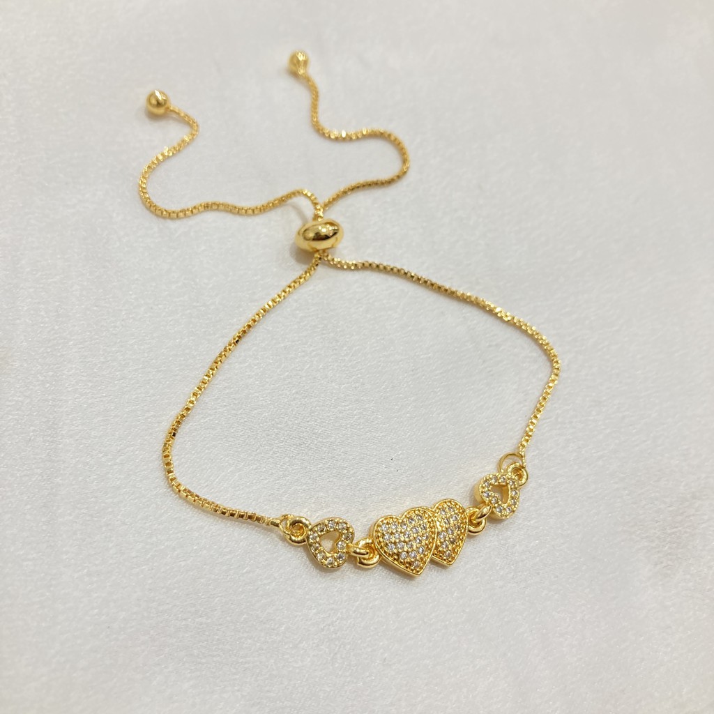 Gelang Wanita Serut Anti Karat Vintage Perhiasan Titanium Asli Berlapis Emas KTA02-KTA 13C