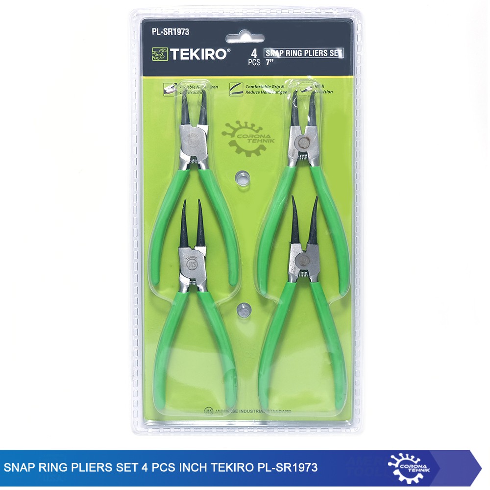 Snap Ring Pliers PL-SR1973 Set 4 Pcs 7 Inch Tekiro