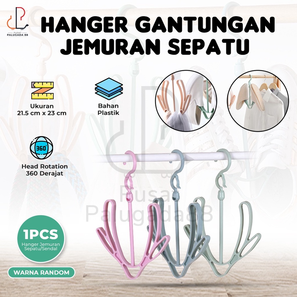 Hanger Gantungan Jemuran Sepatu Sandal Kaos Kaki Shoe Hanger Dry Jemur Gantung Jemur Tas Organizer Lemari Perapih