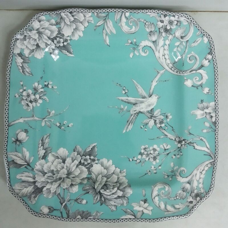 ADELAIDE SQUARE DINNER PLATE PIRING KERAMIK HIAS SANGO CANTIK BIRU PUTIH
