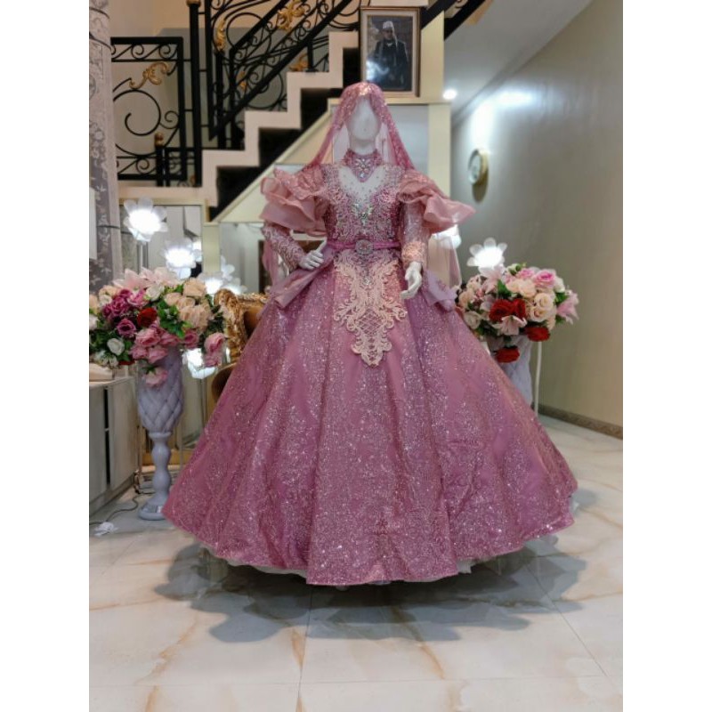 GAUN PENGANTIN MEWAH //GAUN BARBIE FULL PAYET MODERN//GAUN //KEBAYA