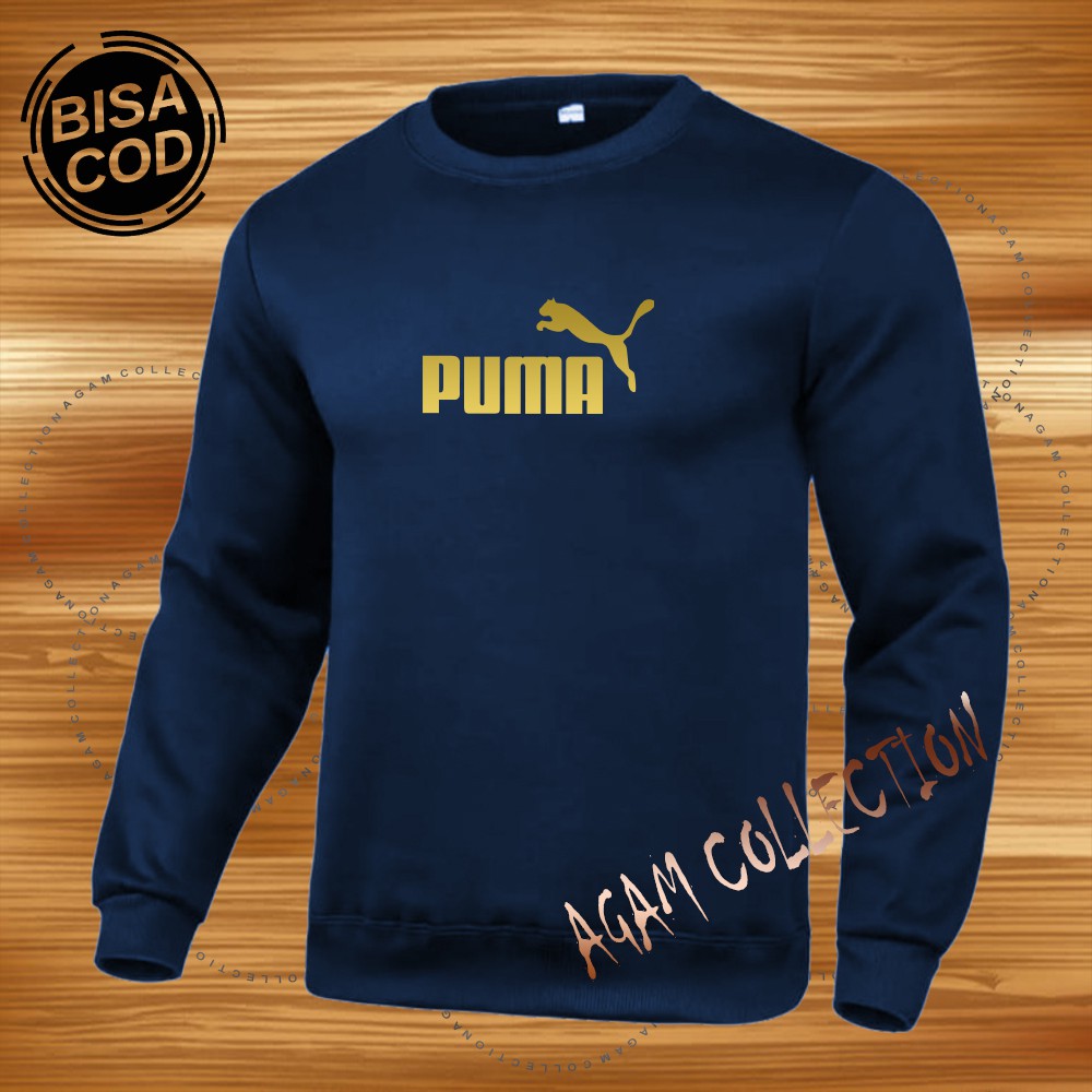 Agam collection Sweater Distro Pum4 Premium Text Gold Pria Wanita