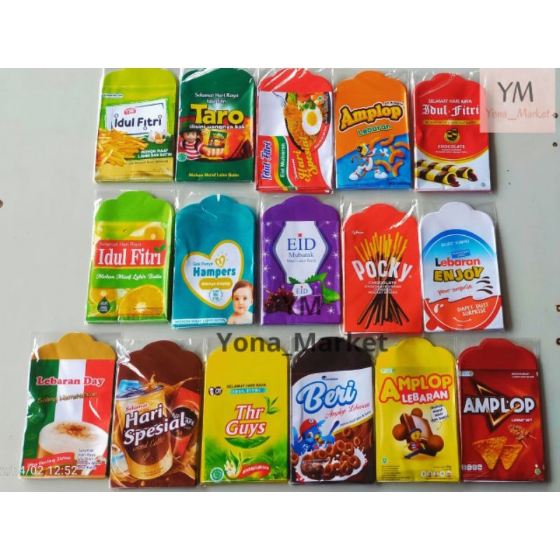 

Amplop Lebaran Snack Unik Lucu Viral Idul Fitri 1 Pack isi 10 Pcs / Angpao Murah Bisa Pilih Model Varian Amplop Lebaran Amplop Kekinian Amplop Islami Amplop Minuman Grosir Amplop Amplop Uang Satu Lipat Amplop Murah