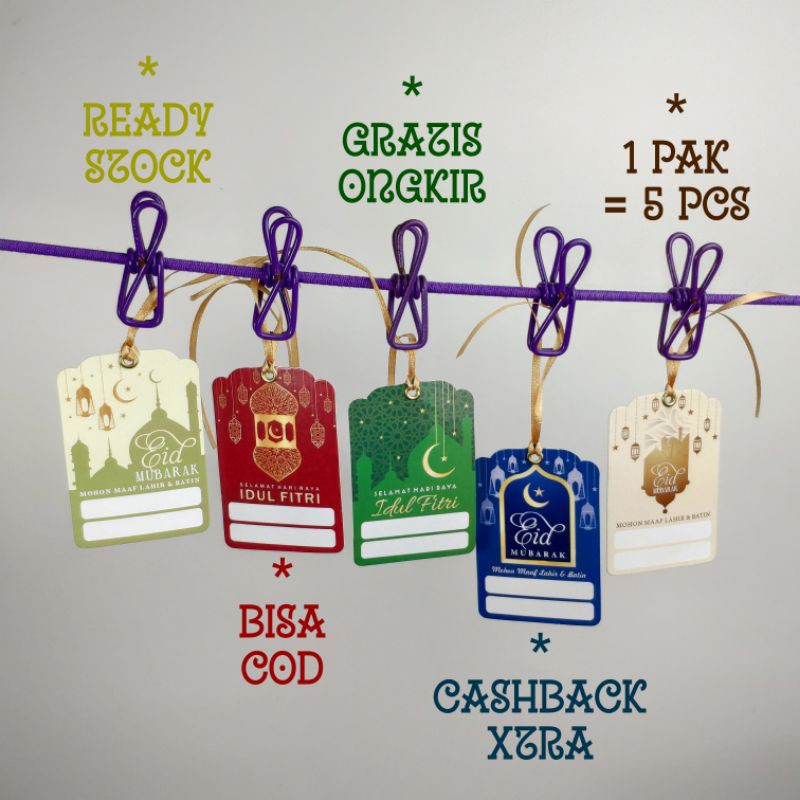 

5 Pcs Hang Tag Idul Fitri | Hang Tag Lebaran | Tag Lebaran | Hiasan Lebaran | Hiasan Idul Fitri 1/S