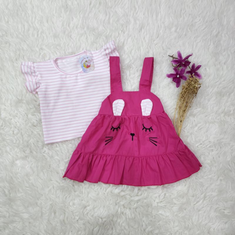 baju bayi perempuan set overall baby girl