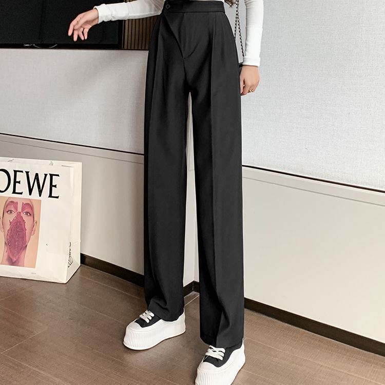 Celana Wanita Kulot Hitam Korea Highwaist Wanita Polos Loose Cullote Pants Celana Panjang Suit Pants