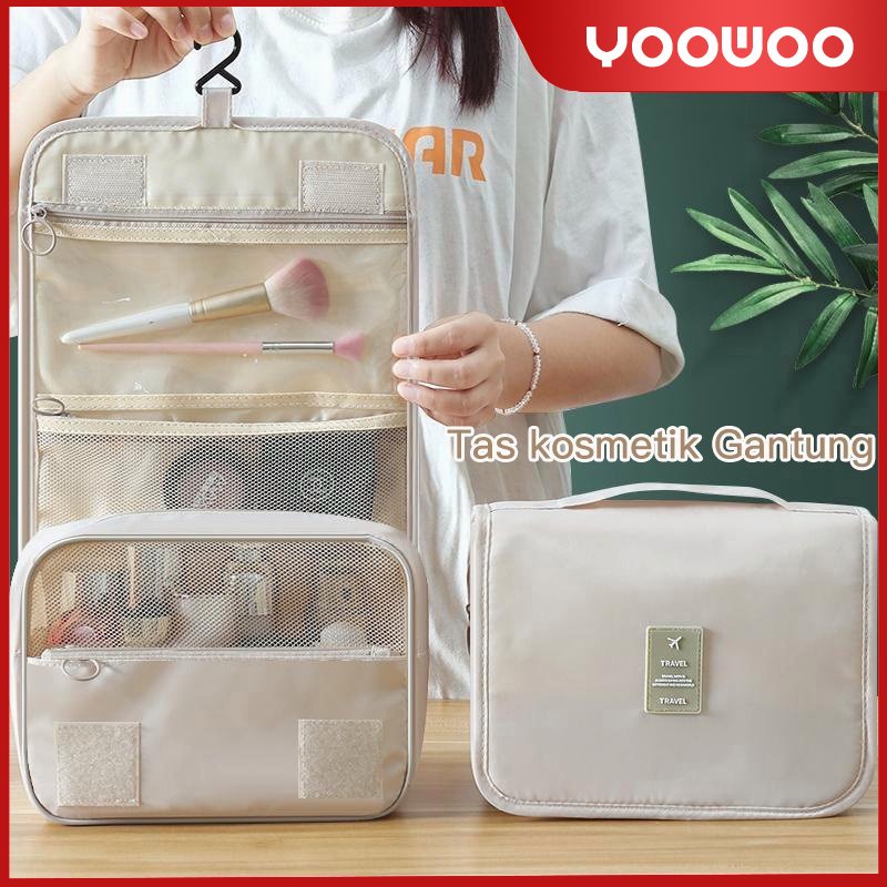 Tas kosmetik perjalanan wanita, tas penyimpanan portabel wanita, tahan air berkapasitas besar